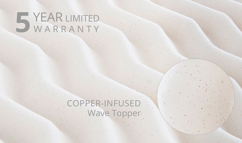 SleepJoy® CopperFresh Wave Foam Mattress Topper